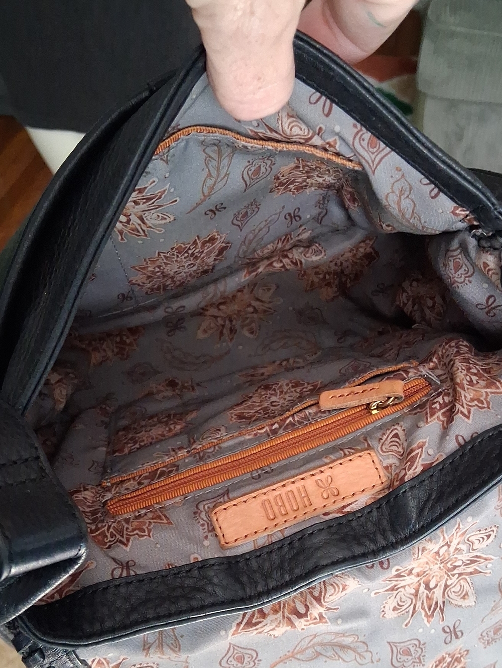 Hobo Pebbled Leather Crossbody Bag w/ Tassel - Picture 5 of 16